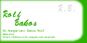 rolf bakos business card